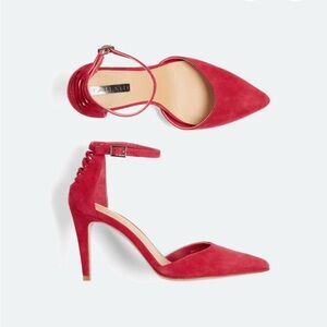 Tahari Bright Red Ankle Strap Heel